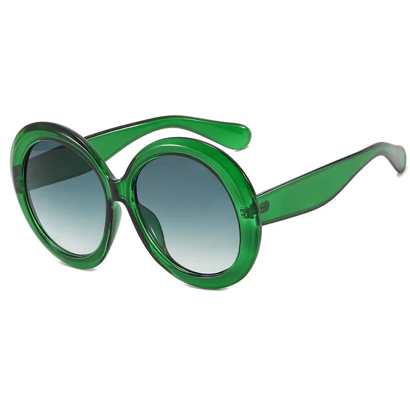 Lunettes de Soleil Rondes Oversize — Grande Monture Acétate, UV400, Style Luxe Unisexe, 9 Coloris