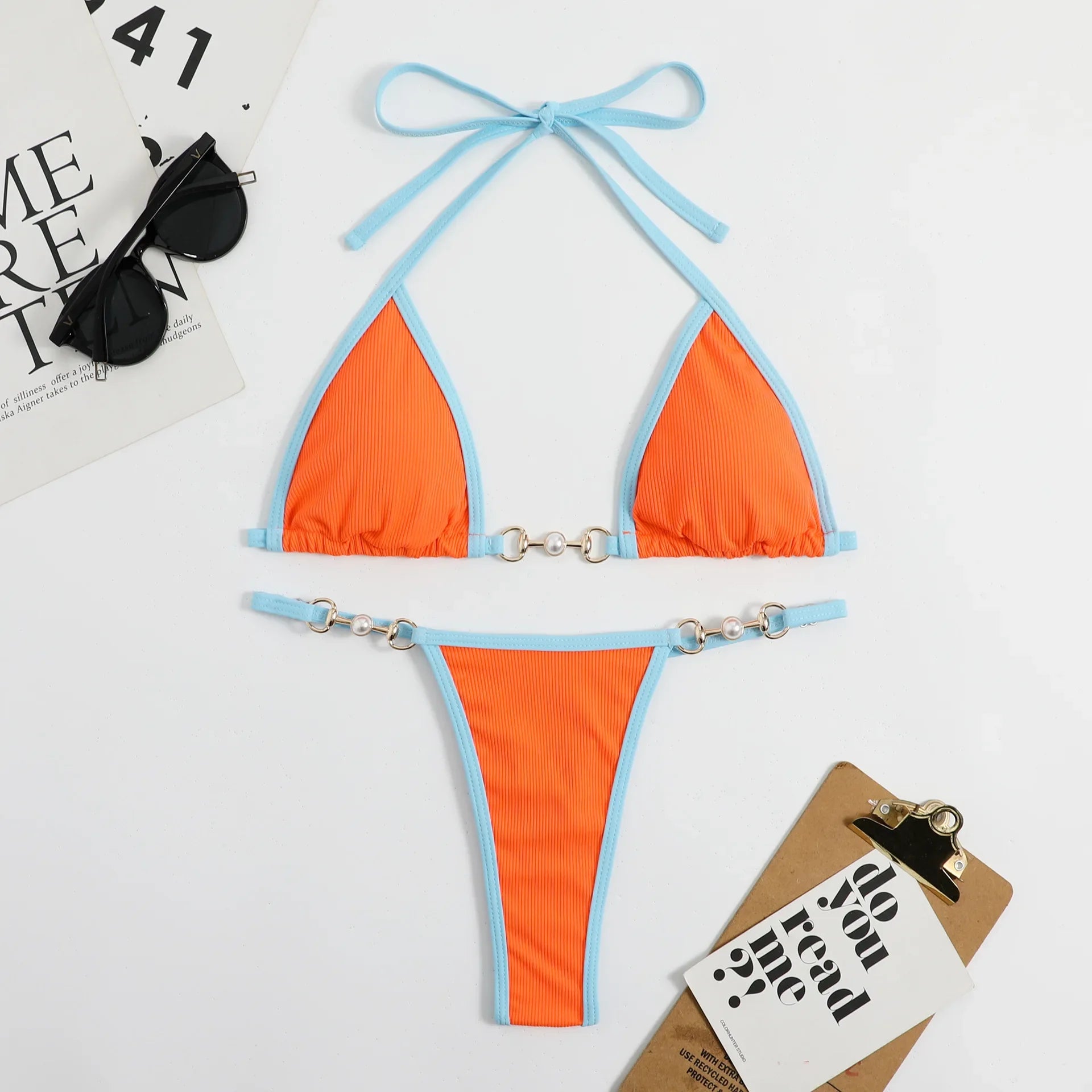 Bikini Deux Pièces Imprimé Aléatoire — Push-Up Femme