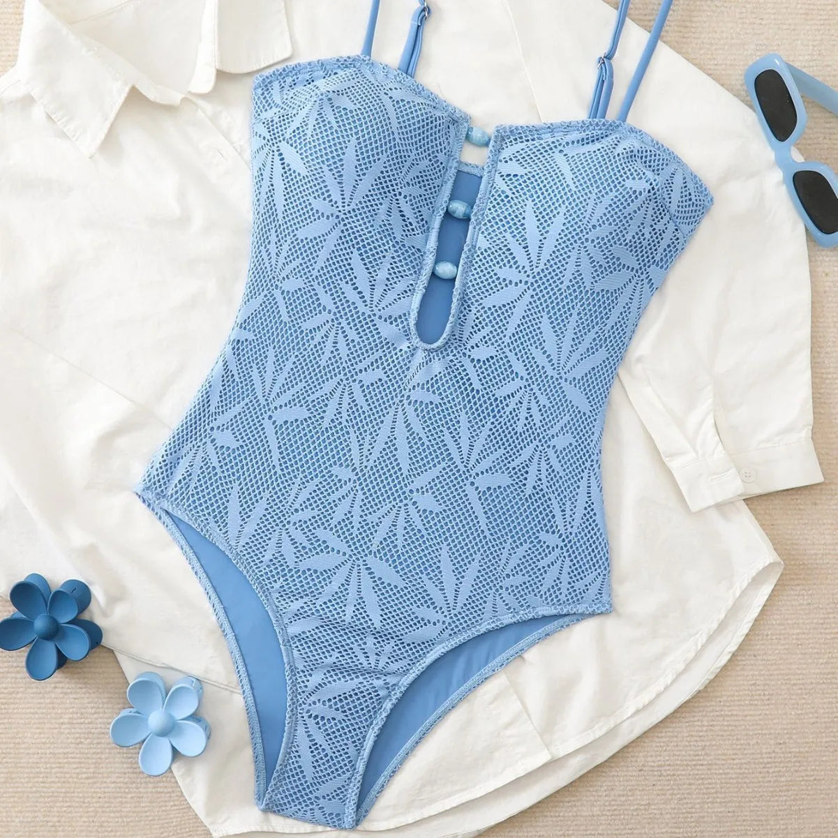 Monokini Boho Strappy Dos Nu 2026 — Maillot Une Pièce Vacances Femme