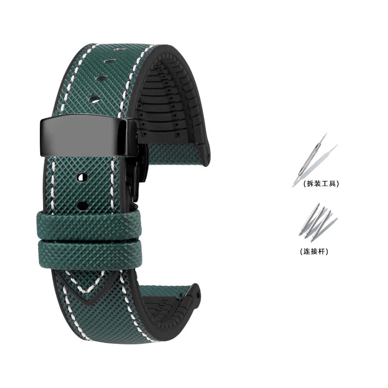 Bracelet de Montre en Caoutchouc – Compatible TAG Heuer F1 / Gulf / Aquaracer / Monaco – 20 à 24mm