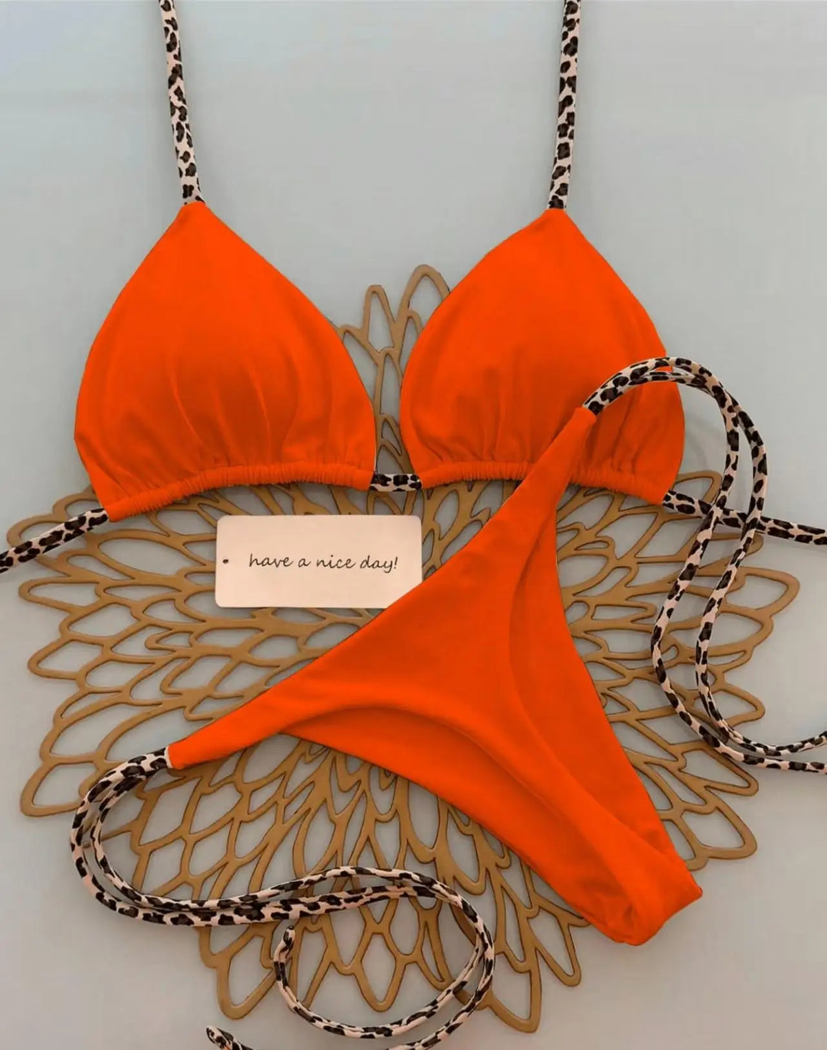 Bikini Bandeau Couleur Unie Tanga — Maillot 2 Pièces Femme Été