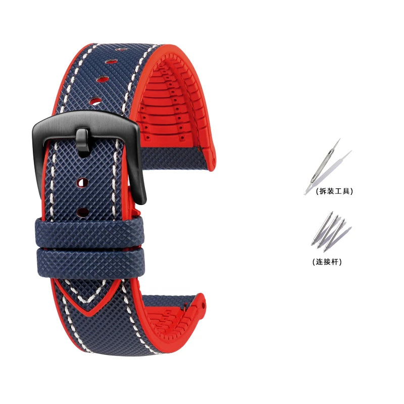 Bracelet de Montre en Caoutchouc – Compatible TAG Heuer F1 / Gulf / Aquaracer / Monaco – 20 à 24mm