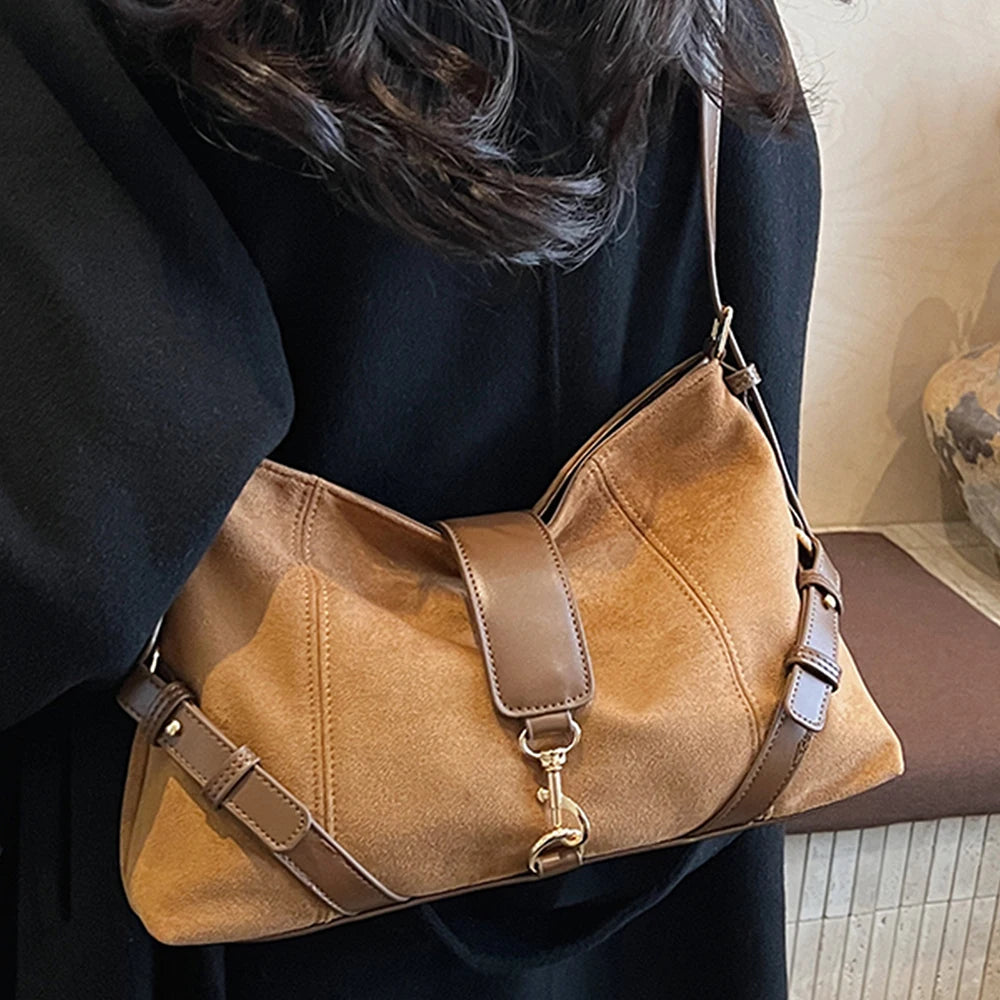 Sac Bandoulière Daim Léopard Patchwork — Crossbody Souple Femme Tendance