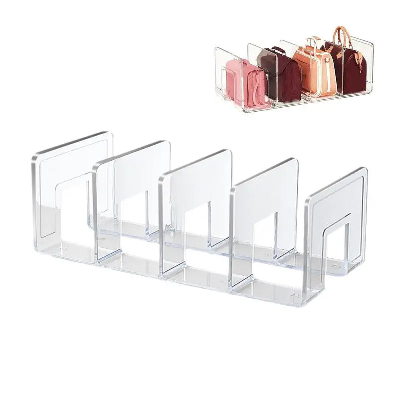 Rack Acrylique 4 Fentes Sacs À Main Placard Transparent — Organiseur Pochettes Dressing