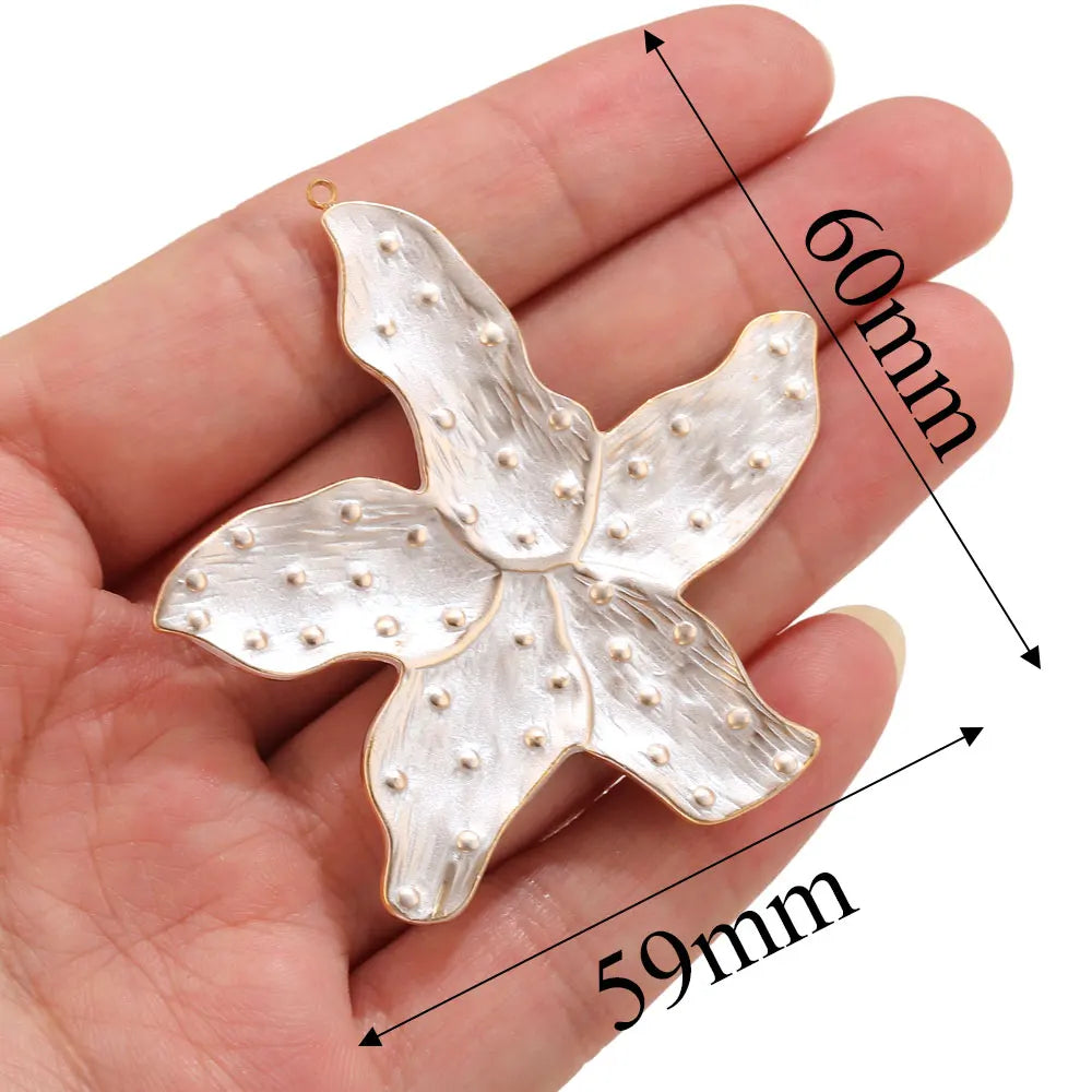 Lot 2 Breloques Coquillage & Étoile de Mer Acier Inoxydable — Pendentifs Bijoux Plage Fait Main