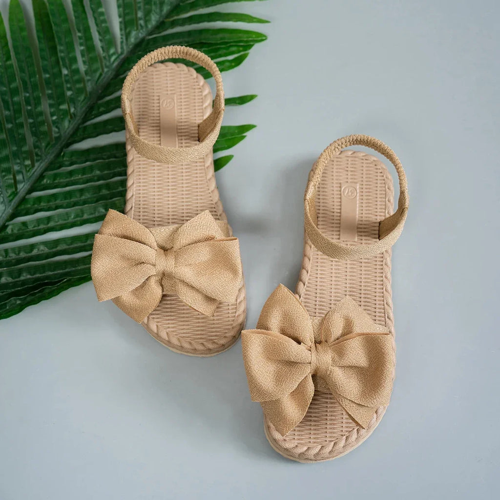 Sandales Plates Nœud Papillon Femme 2025 — Légères & Confortables Été