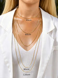 Collier Chaîne Serpent Acier Inoxydable Superposable — Bijou Femme Tendance, Or & Argent, 50-120 cm