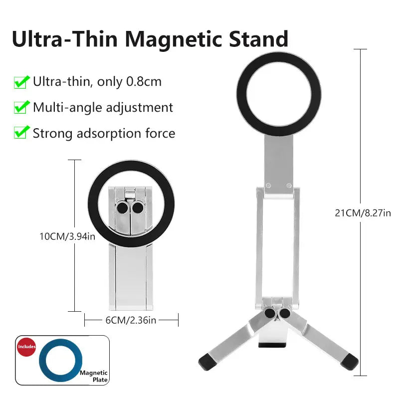 Trépied Magnétique Portable pour Smartphone — Live, Voyage & Selfie