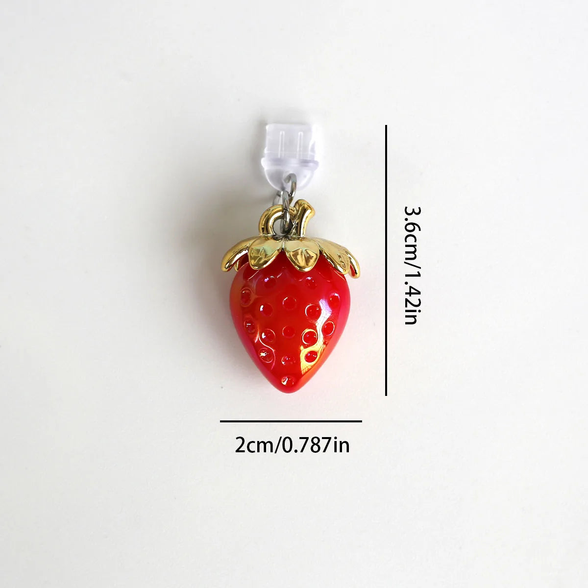 Bouchon Décoratif Fraise 3D — Anti-poussière Port Lightning & USB-C