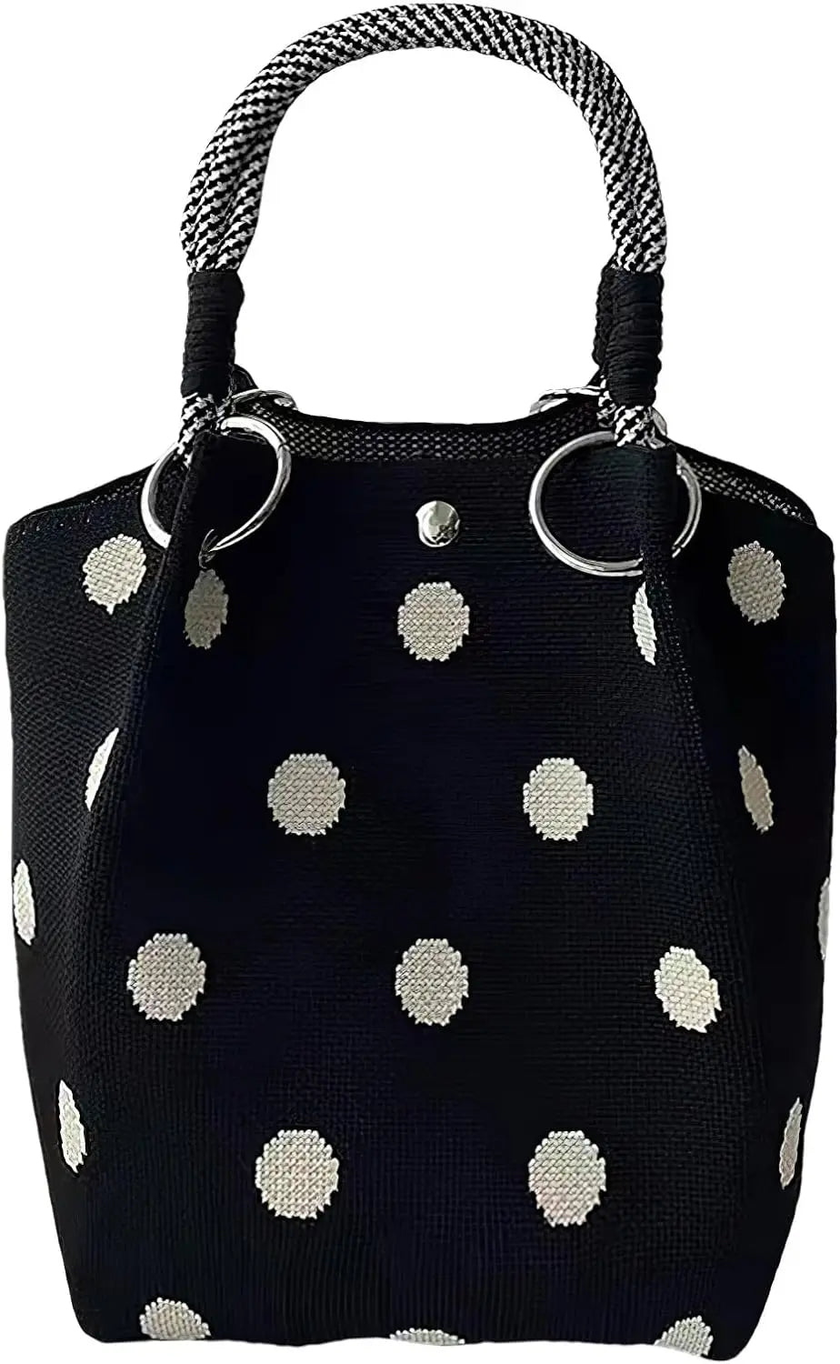 Mini Sac Seau Tricoté — Pochette Femme Motifs Géométriques Bohème