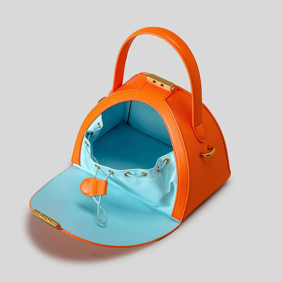 Sac Box Semi-Circulaire — Sac À Main Cuir Vegan PU Femme Forme Originale