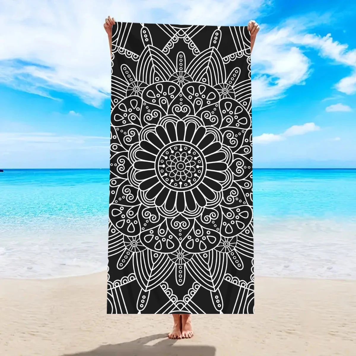 Serviette de Plage Bohème en Microfibre — Séchage Rapide, Multifonction