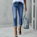 Jean Skinny Destroyé Stretch Femme – Coupe Slim Pencil Streetwear Casual