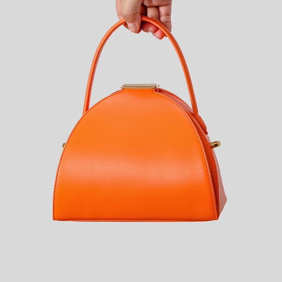Sac Box Semi-Circulaire — Sac À Main Cuir Vegan PU Femme Forme Originale