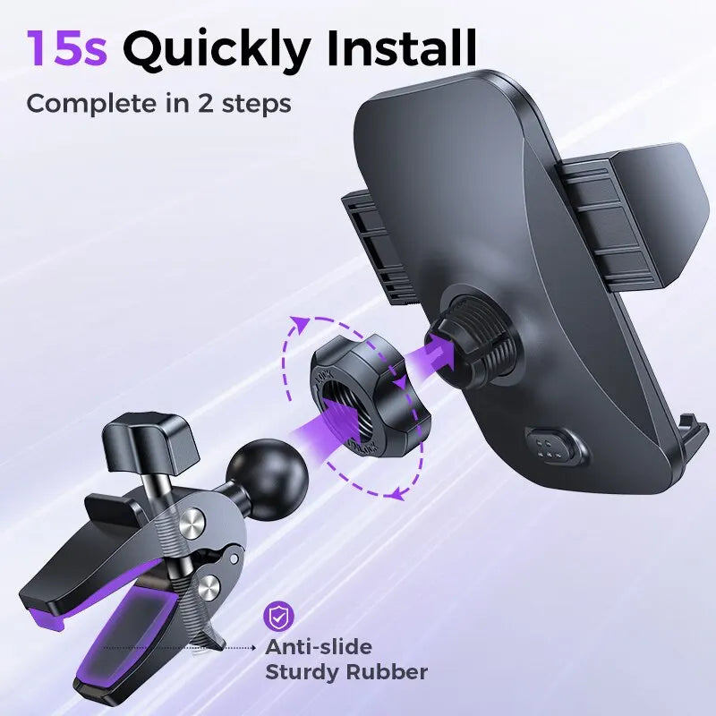 Support Voiture Universel pour Grille d'Aération — Rotation 360° Mains Libres