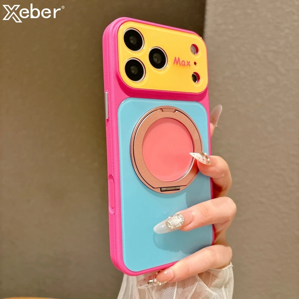 Étui Protection Verre & Anneau Magnétique — iPhone 13 à 18 Pro Max, Chargement Sans Fil