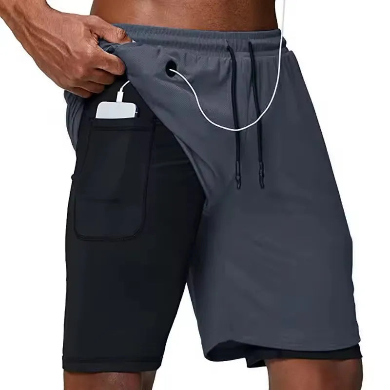 Short Sport Homme Double Couche – Fitness & Running