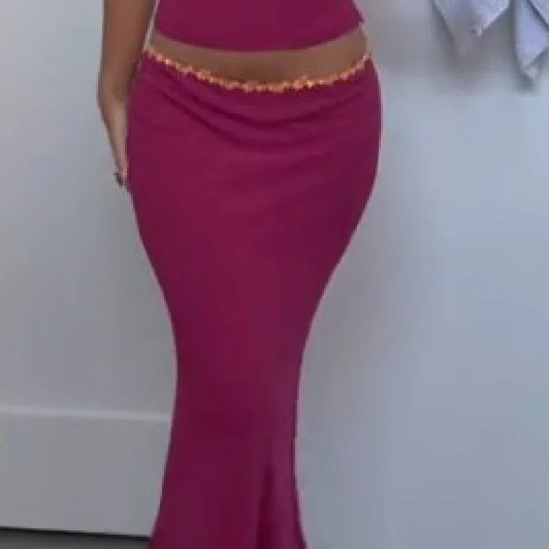 Ensemble Sequins Cami Top & Jupe Slim — Tenue Soirée Femme