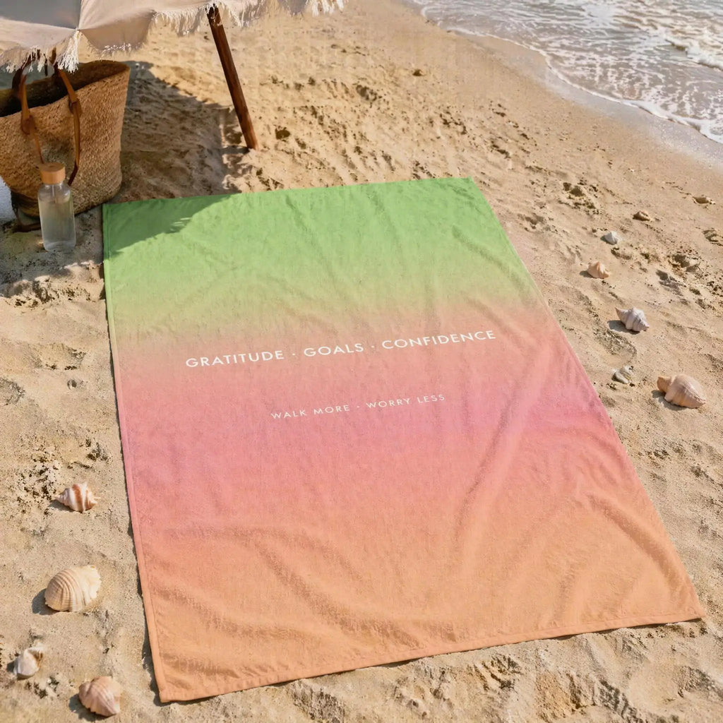 Serviette de Plage Phrases Motivantes — Légère, Séchage Rapide, Anti-Sable