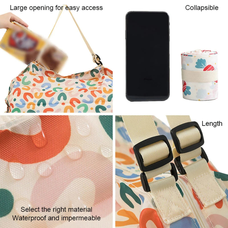 Sac Shopping Pliable Imperméable — Tote Bag Grande Capacité Plage & Courses