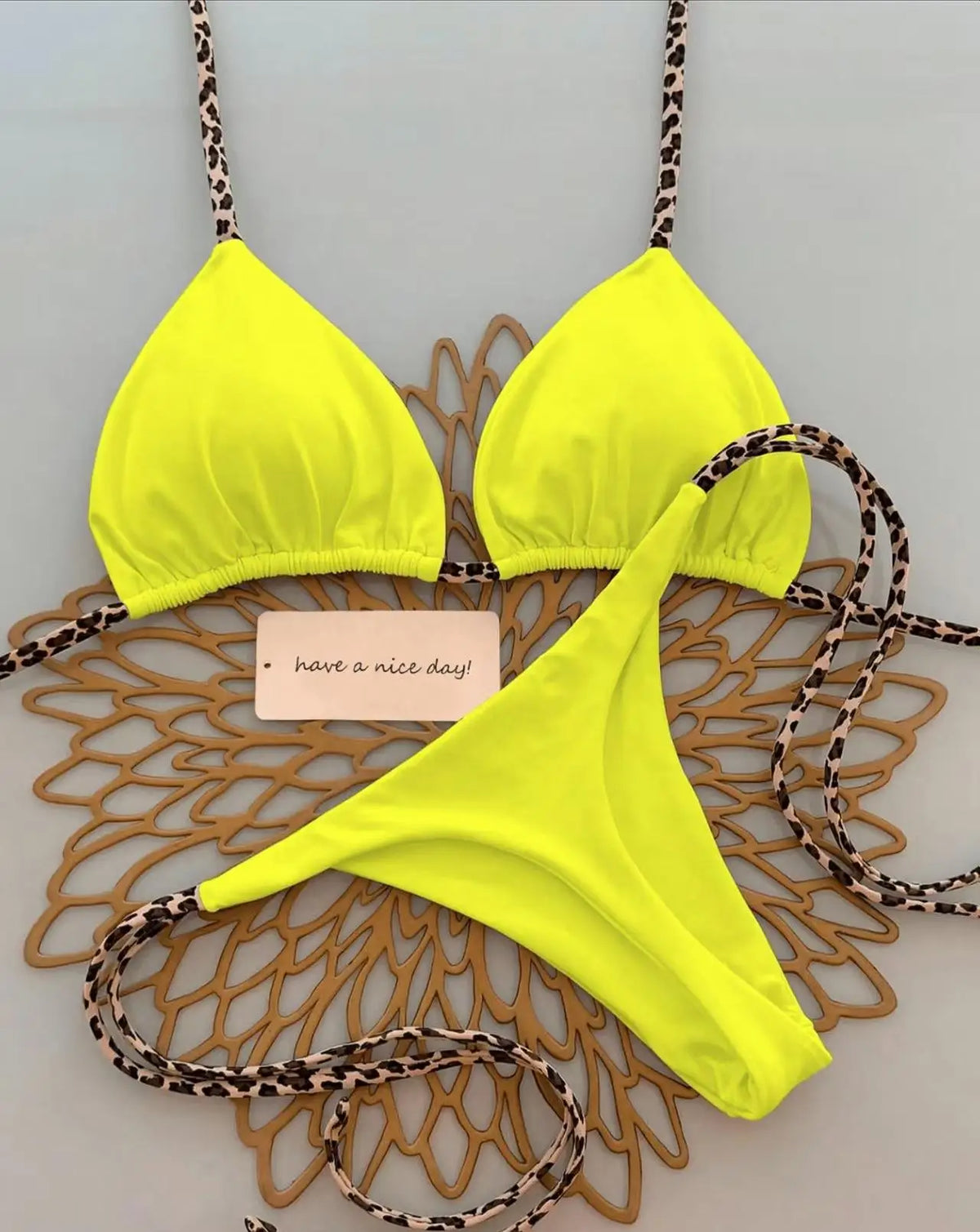 Bikini Bandeau Couleur Unie Tanga — Maillot 2 Pièces Femme Été