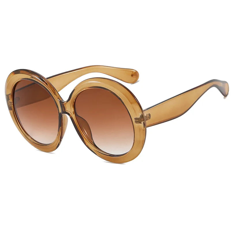 Lunettes de Soleil Rondes Oversize — Grande Monture Acétate, UV400, Style Luxe Unisexe, 9 Coloris