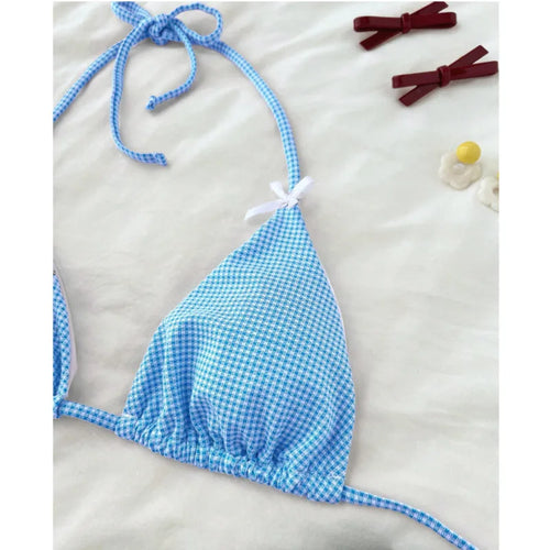 2026 Plaid Swimsuits Tankini Set Female Swimwear Push Up For Beach Swim Wear Two-Piece Bathing Suits Pool Women's Swimming Suit