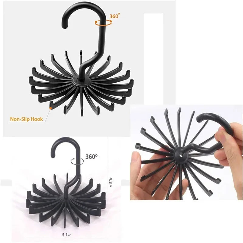 Porte-Cravates Rotatif 360° – Organiseur Cravates, Foulards & Ceintures