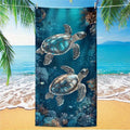 Serviette de Plage Tortue de Mer — Séchage Rapide, Anti-UV & Coupe-Vent
