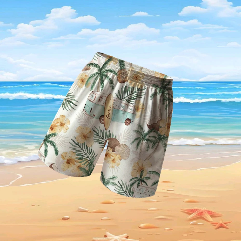 Short Sport Homme – Imprimé Sourire, Séchage Rapide, Grandes Tailles