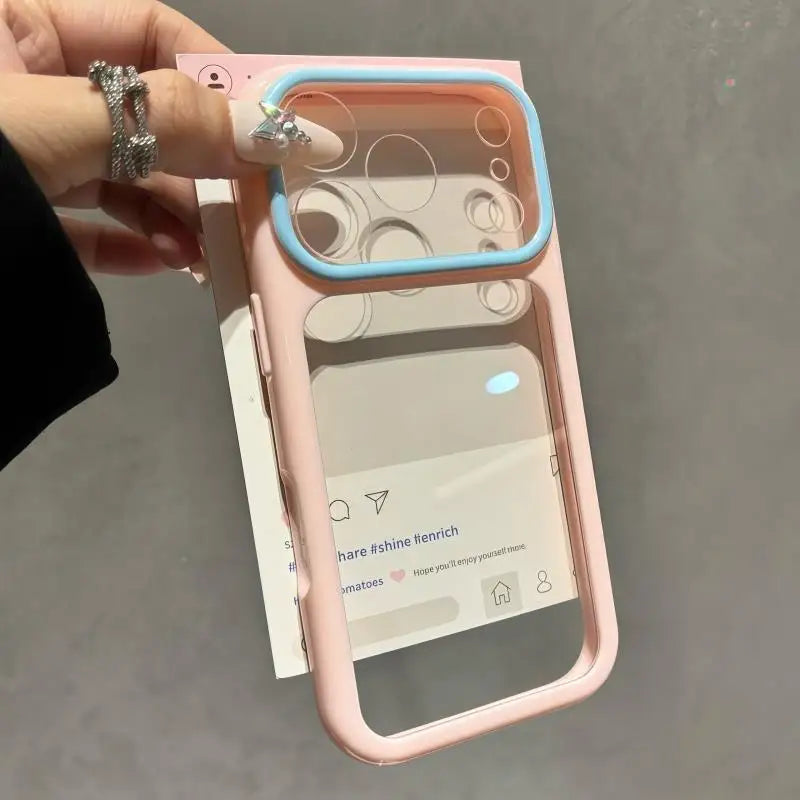 Coque Transparente Candy Color Contrastes — Ultra-Slim Antichoc iPhone 11 à 17 Pro Max