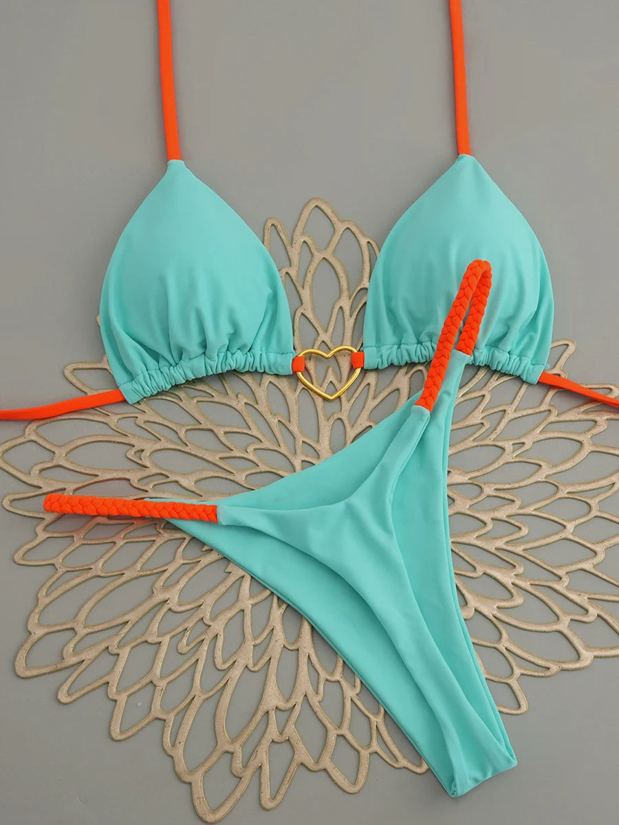Bikini Brésilien Lacé Imprimé 2026 — Micro Swimwear Dos Nu Femme