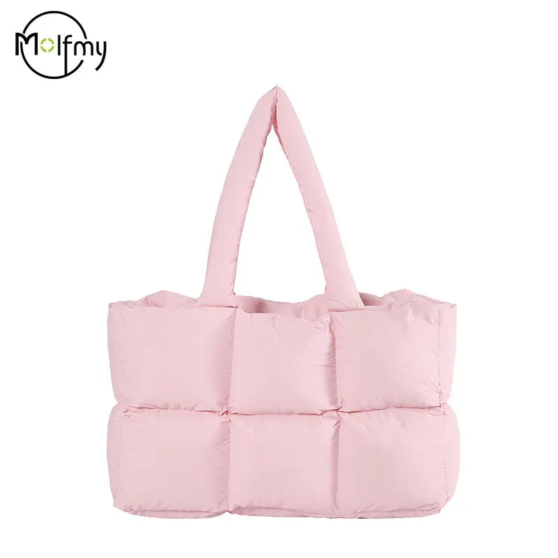 Sac Cabas Matelassé À Carreaux — Sac Épaule Grande Capacité Femme Rétro