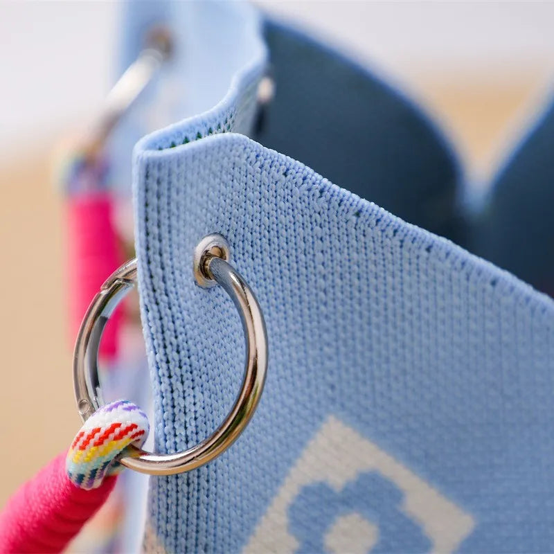 Sac À Main Tricoté Mignon Boucle Magnétique 3D — Sac Tressé Femme Tendance