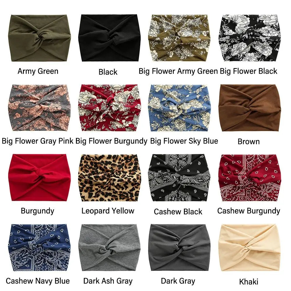 Bandeau Cheveux Torsadé Extra Large — Style Boho, 28 Coloris