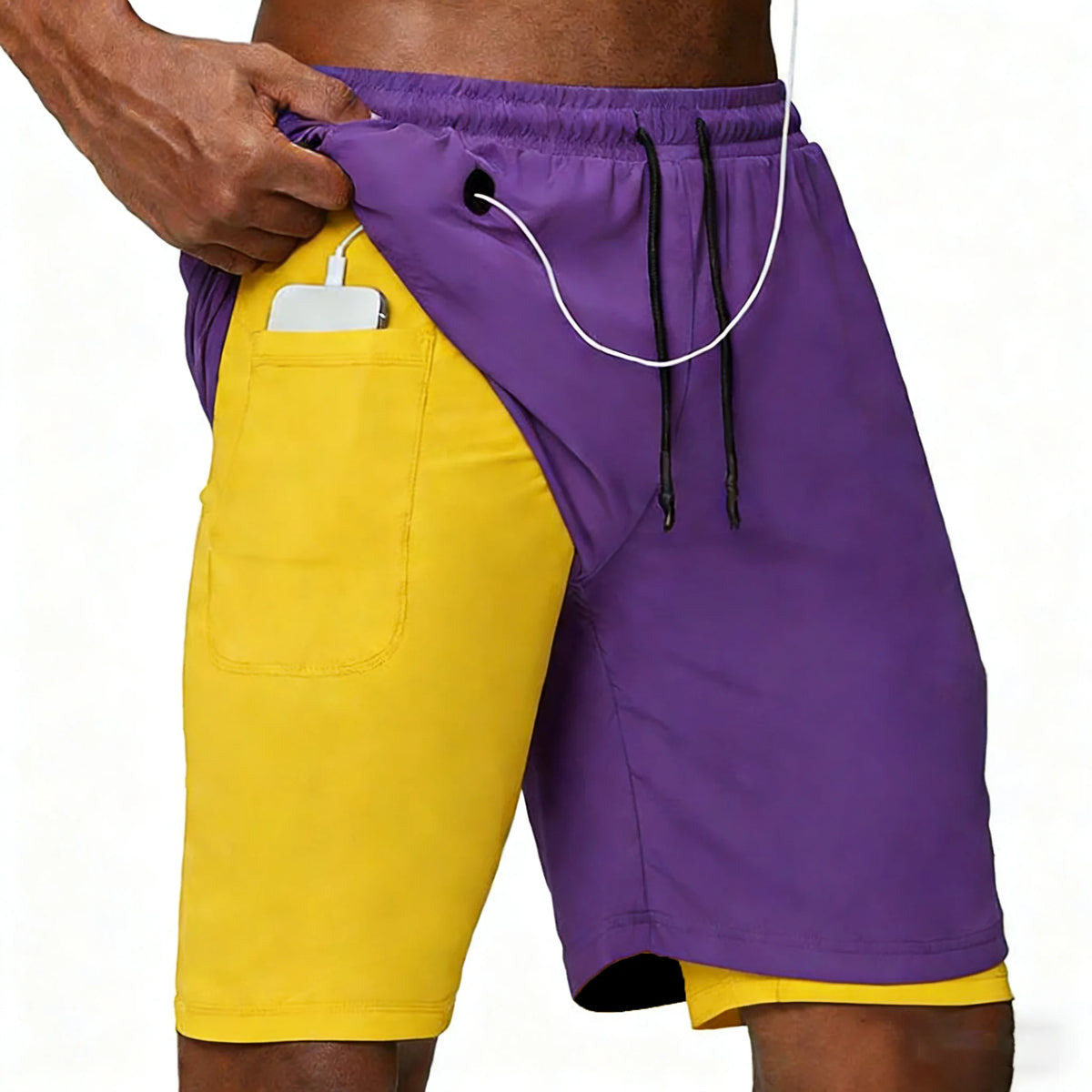 Short Sport Homme Double Couche – Fitness & Running