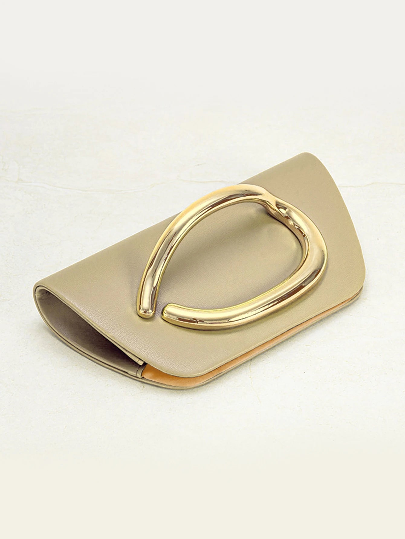 Pochette Box Boucle Métal Dorée — Clutch Soirée Chaîne Femme Luxe