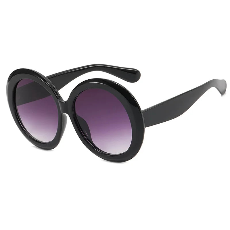 Lunettes de Soleil Rondes Oversize — Grande Monture Acétate, UV400, Style Luxe Unisexe, 9 Coloris