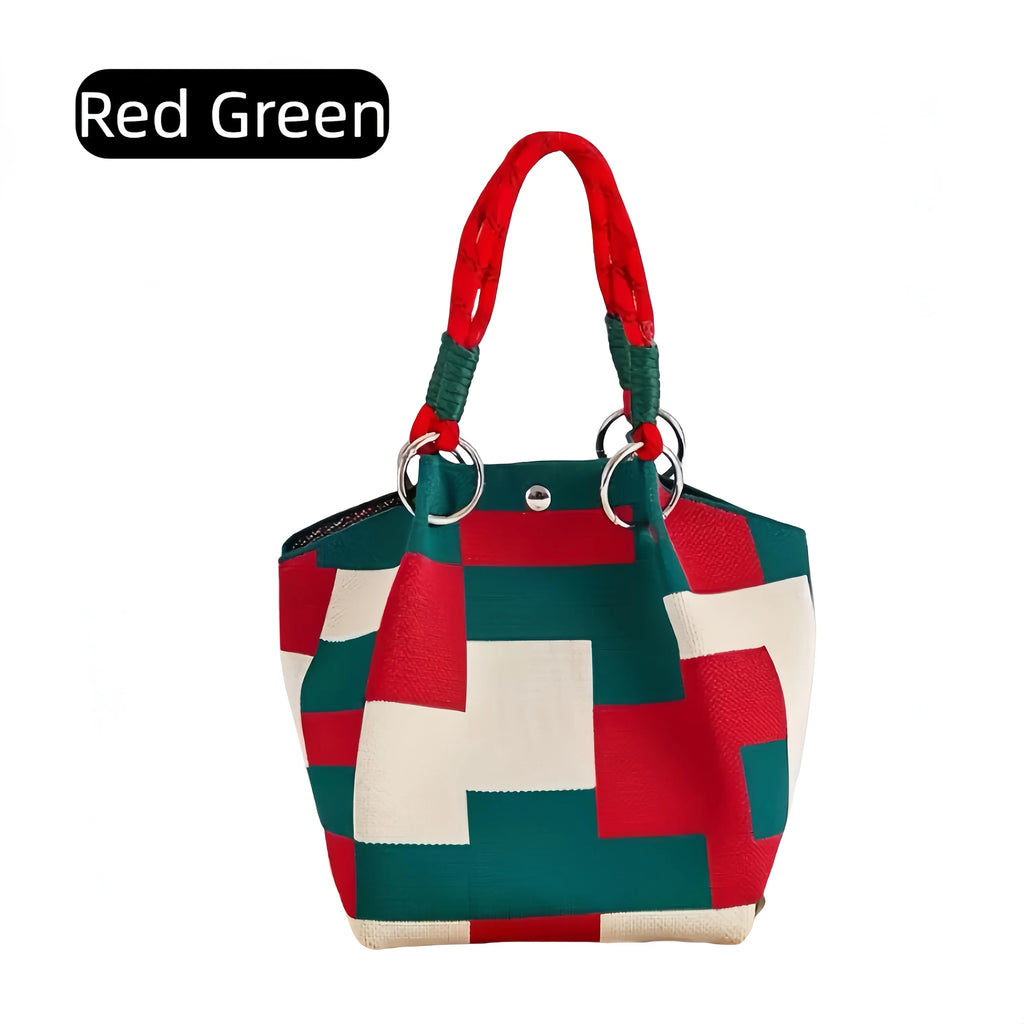 Sac Seau Sequins & Carreaux Bicolore — Sac À Main Léger Femme Bandoulière Amovible