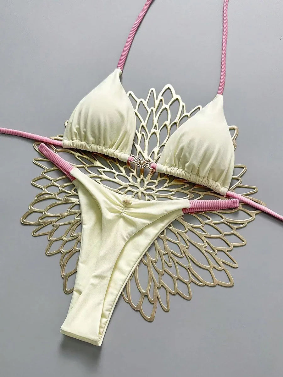 Micro Bikini Push-Up Brésilien 2026 — Thong Solid Femme