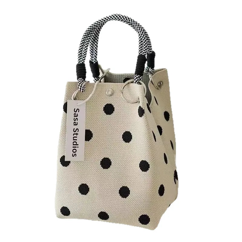 Sac À Main Tricoté Mignon Boucle Magnétique 3D — Sac Tressé Femme Tendance