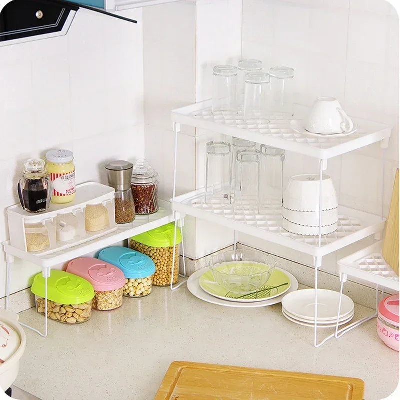 Étagère Organiseur de Placard & Cuisine Pliable – Réglable, 3 Tailles