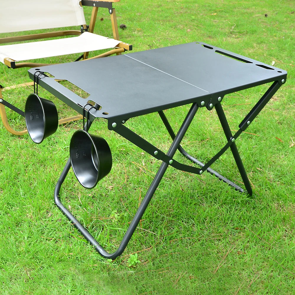 Table de Pique-Nique Pliable IGT — Table de Camping & Plage en Acier Carbone