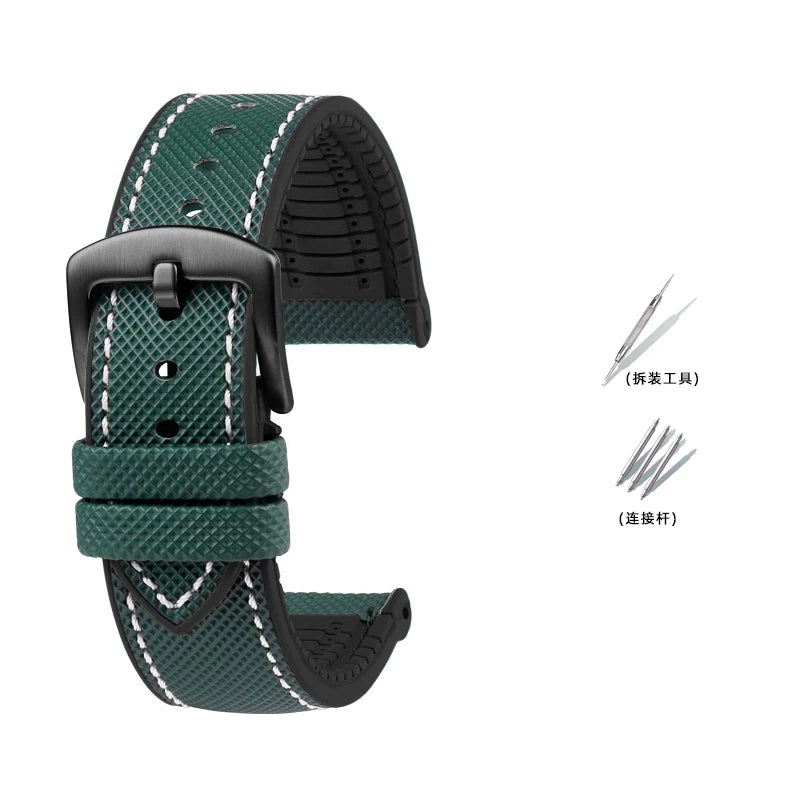 Bracelet de Montre en Caoutchouc – Compatible TAG Heuer F1 / Gulf / Aquaracer / Monaco – 20 à 24mm