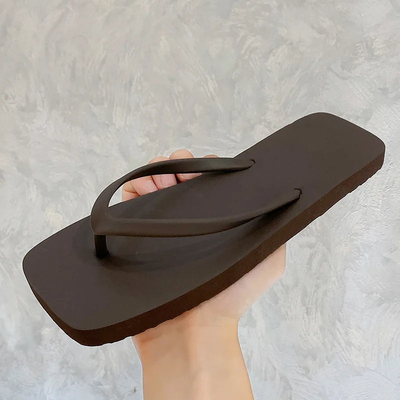 Tongs Couple Semelle Souple – Sandales Plage Couleur Unie Homme & Femme