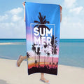 Serviette de Plage Motif Palmiers Été — Séchage Rapide, Anti-UV & Coupe-Vent