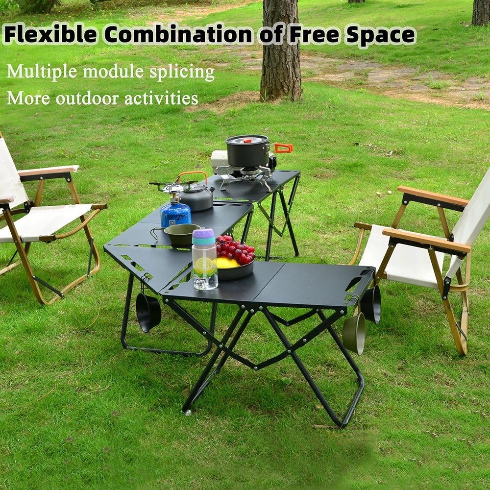 Table de Pique-Nique Pliable IGT — Table de Camping & Plage en Acier Carbone