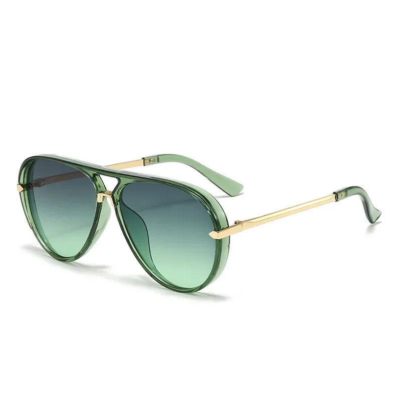 Lunettes de Soleil Ovales Style Vintage — Monture Alliage, Verres Gradient UV400, 6 Coloris