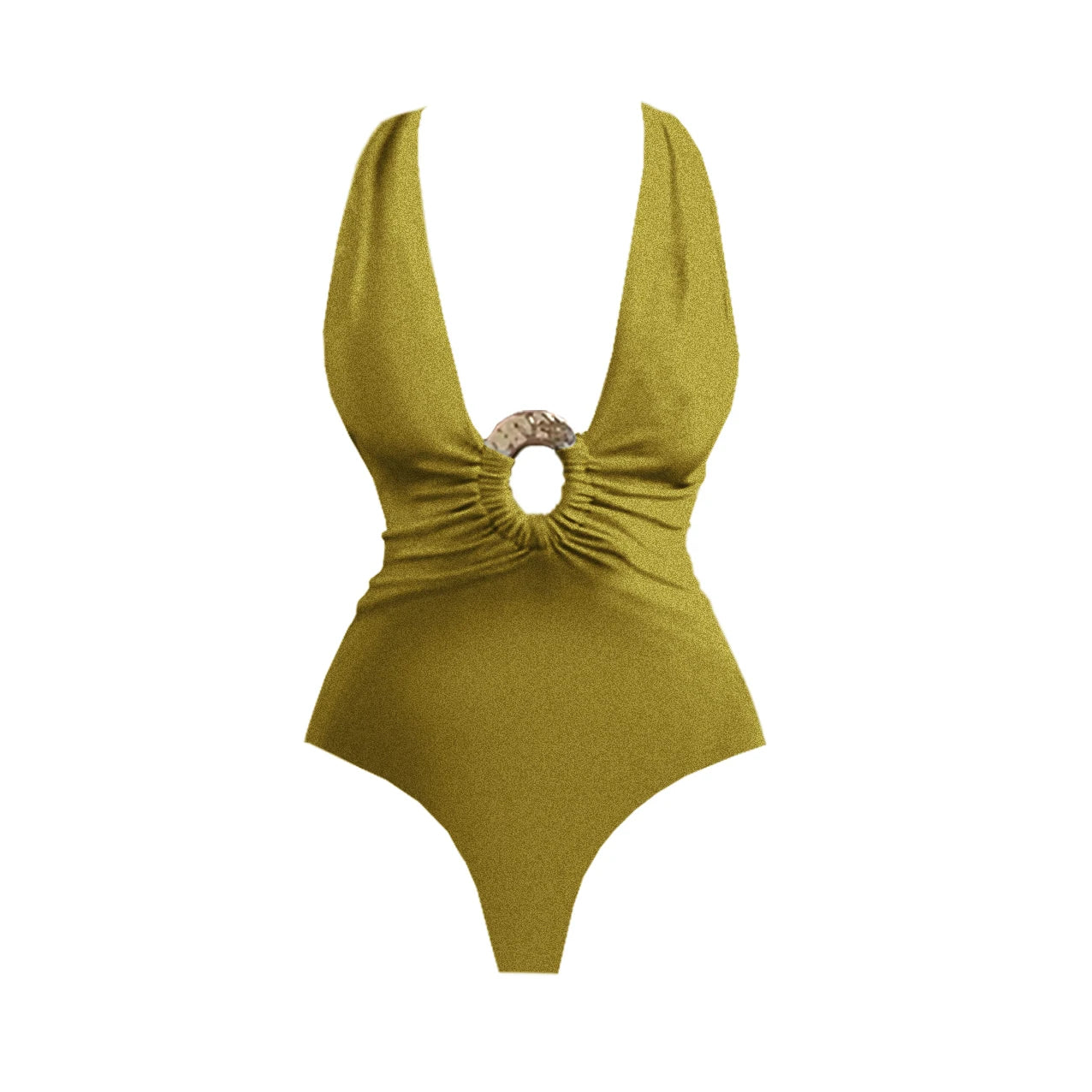 Maillot de Bain Deep V avec Jupe Longue — Ensemble 2 Pièces Femme