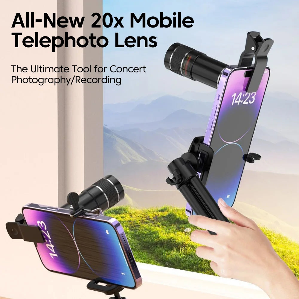 Objectif Téléobjectif 20x pour Smartphone — Zoom HD Concerts & Voyages